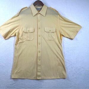 Men's Palmland short sleeve yellow button up shirt